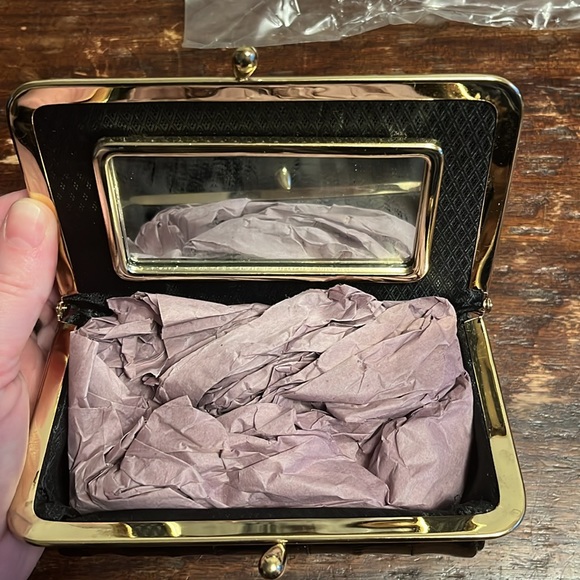 Vintage black eel skin makeup purse - Picture 2 of 2